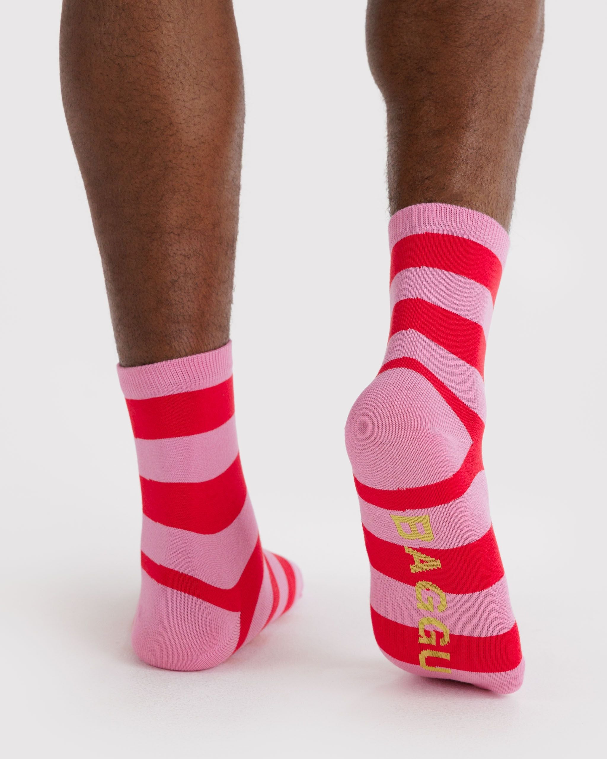 Soft Daily Essential - Crew Sock in Pink Stripe