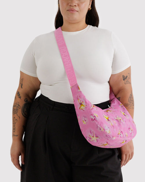 Easy Day to Night Carry - Medium Nylon Crescent Bag in Dancing Star