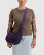 Easy Day to Night Carry - Medium Nylon Crescent Bag in Fig