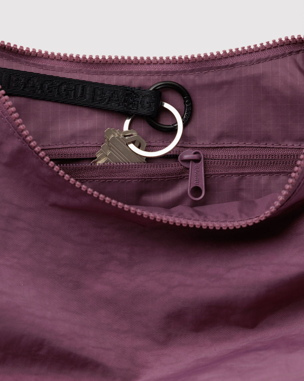 Easy Day to Night Carry - Medium Nylon Crescent Bag in Wild Plum