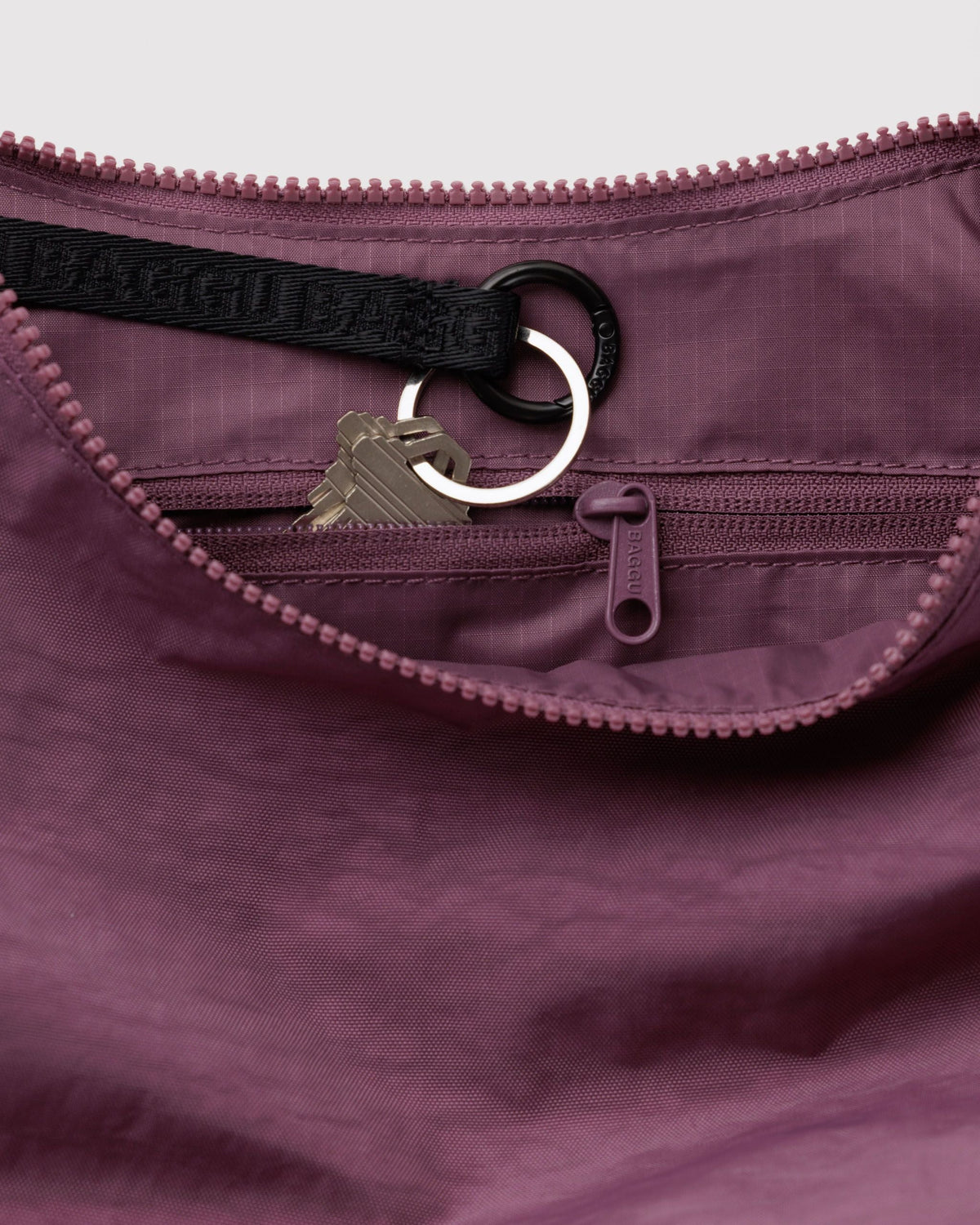 Easy Day to Night Carry - Medium Nylon Crescent Bag in Wild Plum