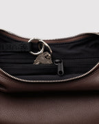 Small Recycled Leather Flat Crescent in Brown - Easy Style
