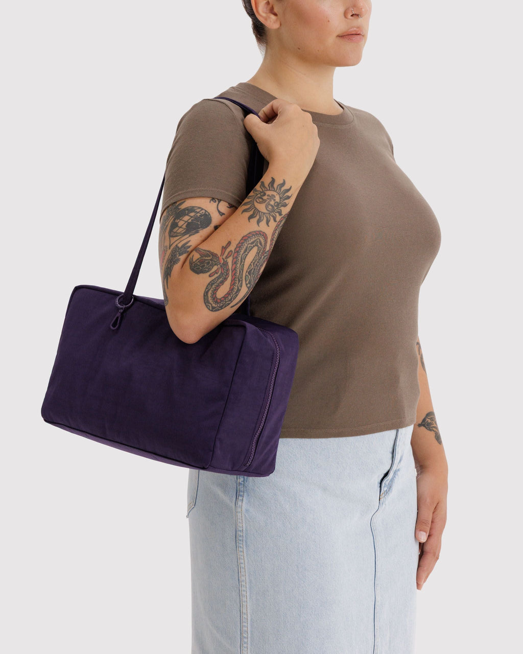 Easy Day to Night Carry - Medium Nylon Bowler Bag - Sale in Fig