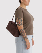 Easy Day to Night Carry - Nylon Bowler Bag in Coffee