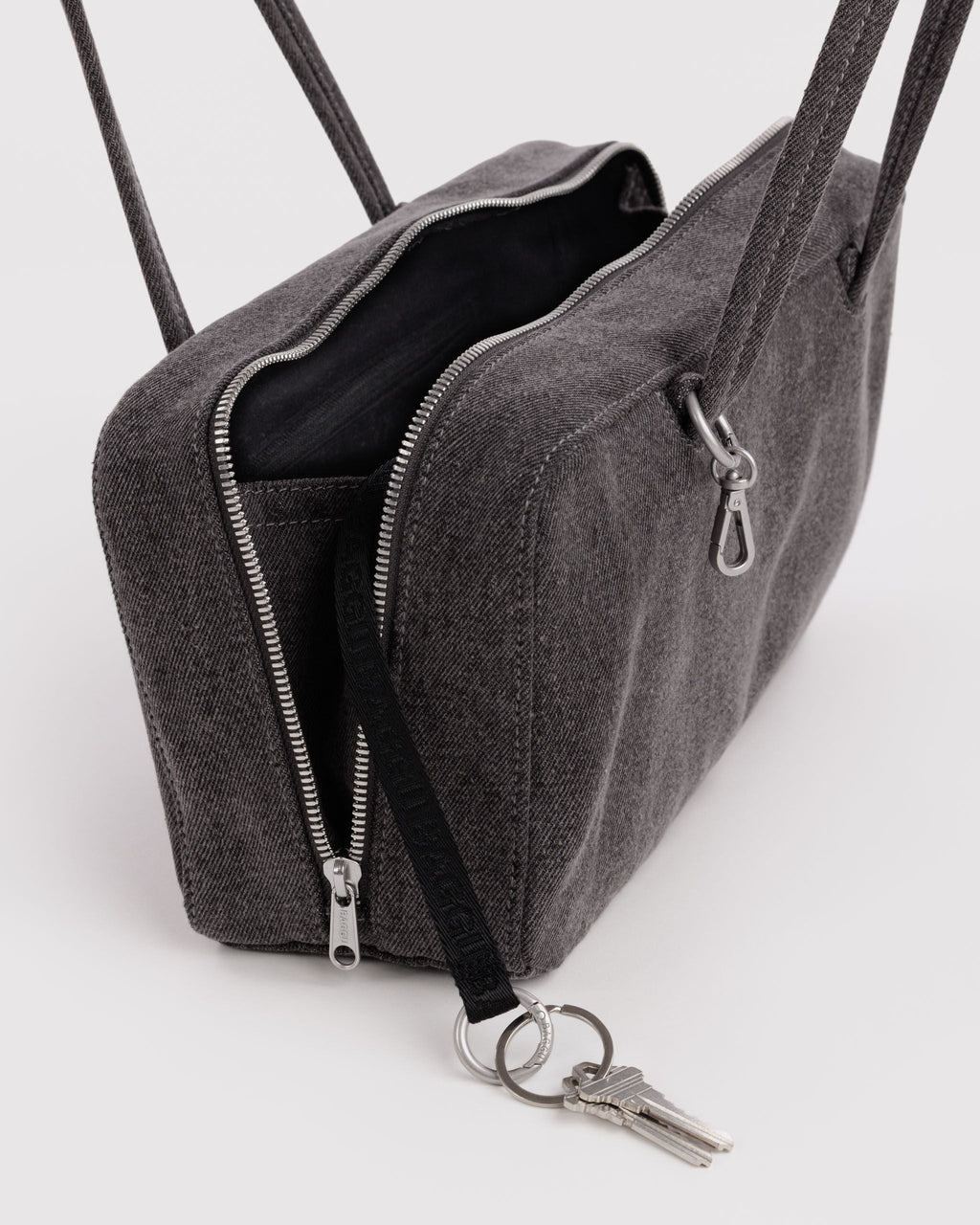 Easy Day to Night Carry - Denim Bowler Bag in Washed Black Denim