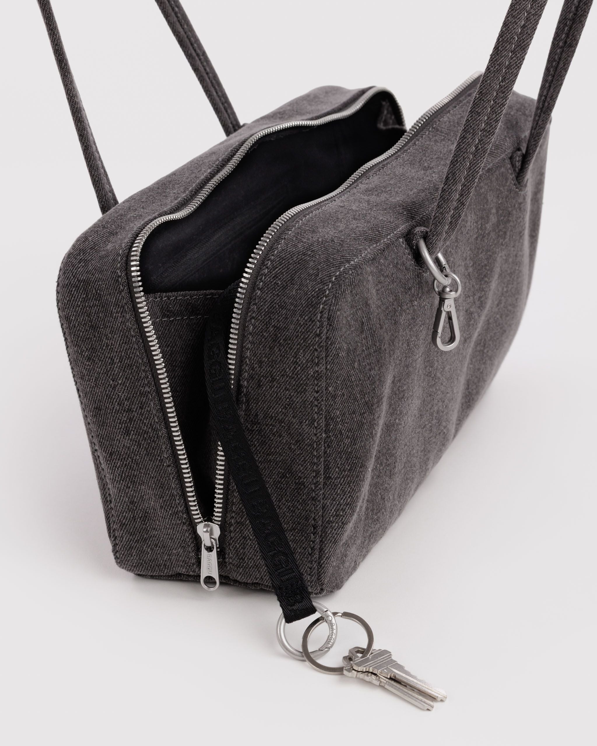 Easy Day to Night Carry - Denim Bowler Bag in Washed Black Denim
