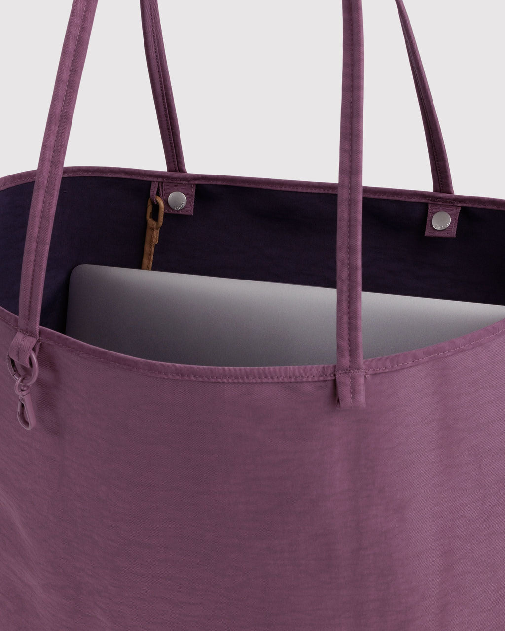 Flexible Daily Tote - Large Nylon Reversible Tote in Wild Plum Mix