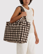 Lightweight Trip Companion - Cloud Carry-On in Blurred Gingham Brown
