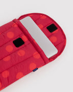 Puffy Laptop Sleeve 13 14 in Red Polka Dot - Easy Style