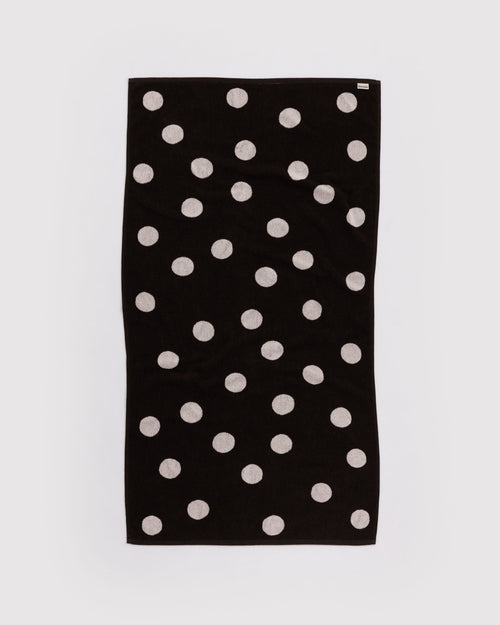 Comfortable Daily Towel - Bath Towel in Cream and Black Polka Dot