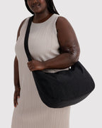 Easy Day to Night Carry - Large Nylon Crescent Bag in Black