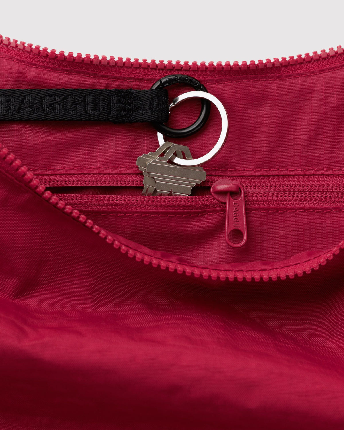 Easy Day to Night Carry - Medium Nylon Crescent Bag in Cherry