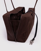 Easy Day to Night Carry - Medium Nylon Bowler Bag in Coffee