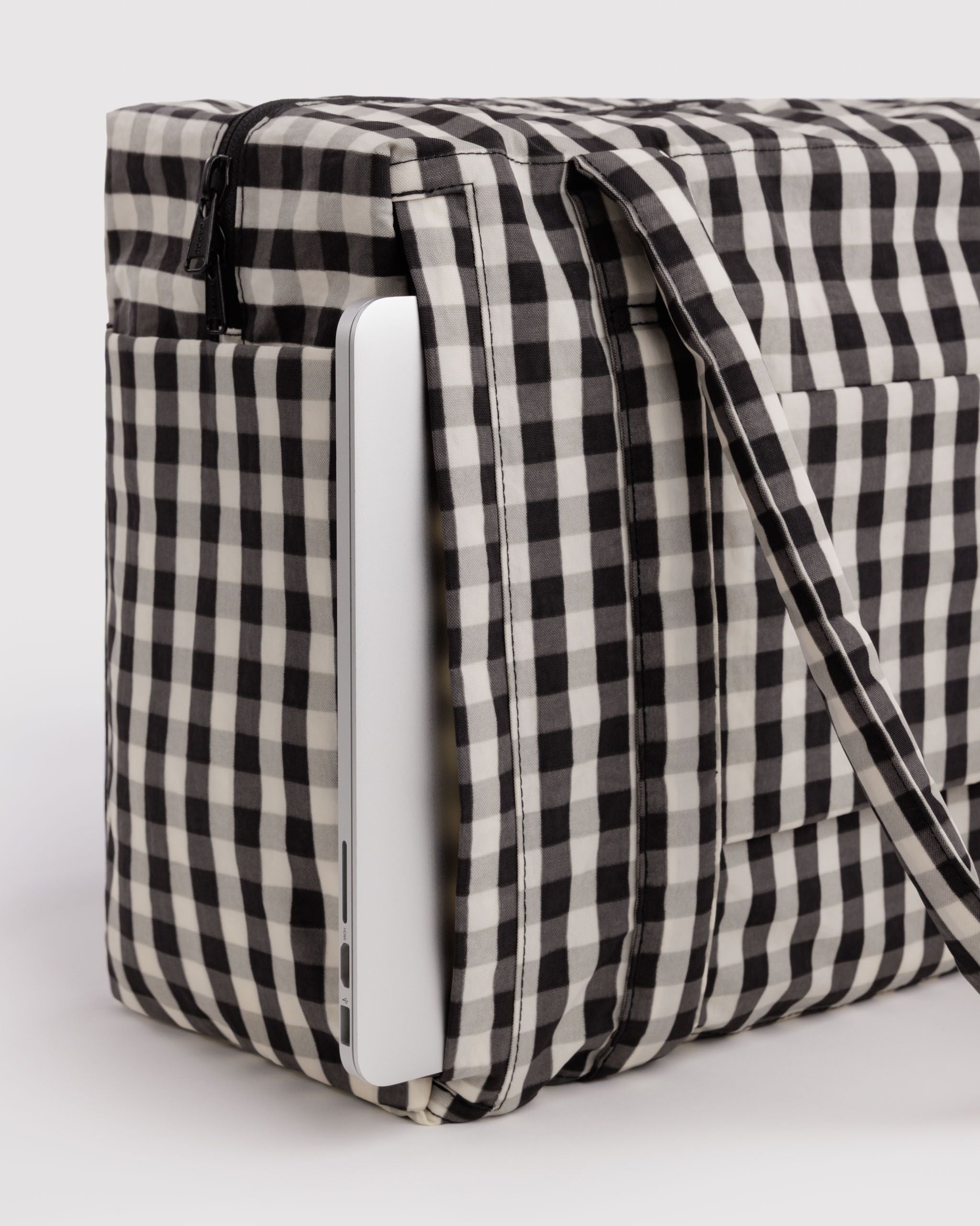 Small Cloud Carry-On in Black and Cream Gingham - Easy Style