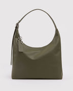 Recycled Leather Shoulder Bag - Loden