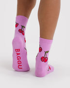 Soft Daily Essential - Crew Sock in Cherries