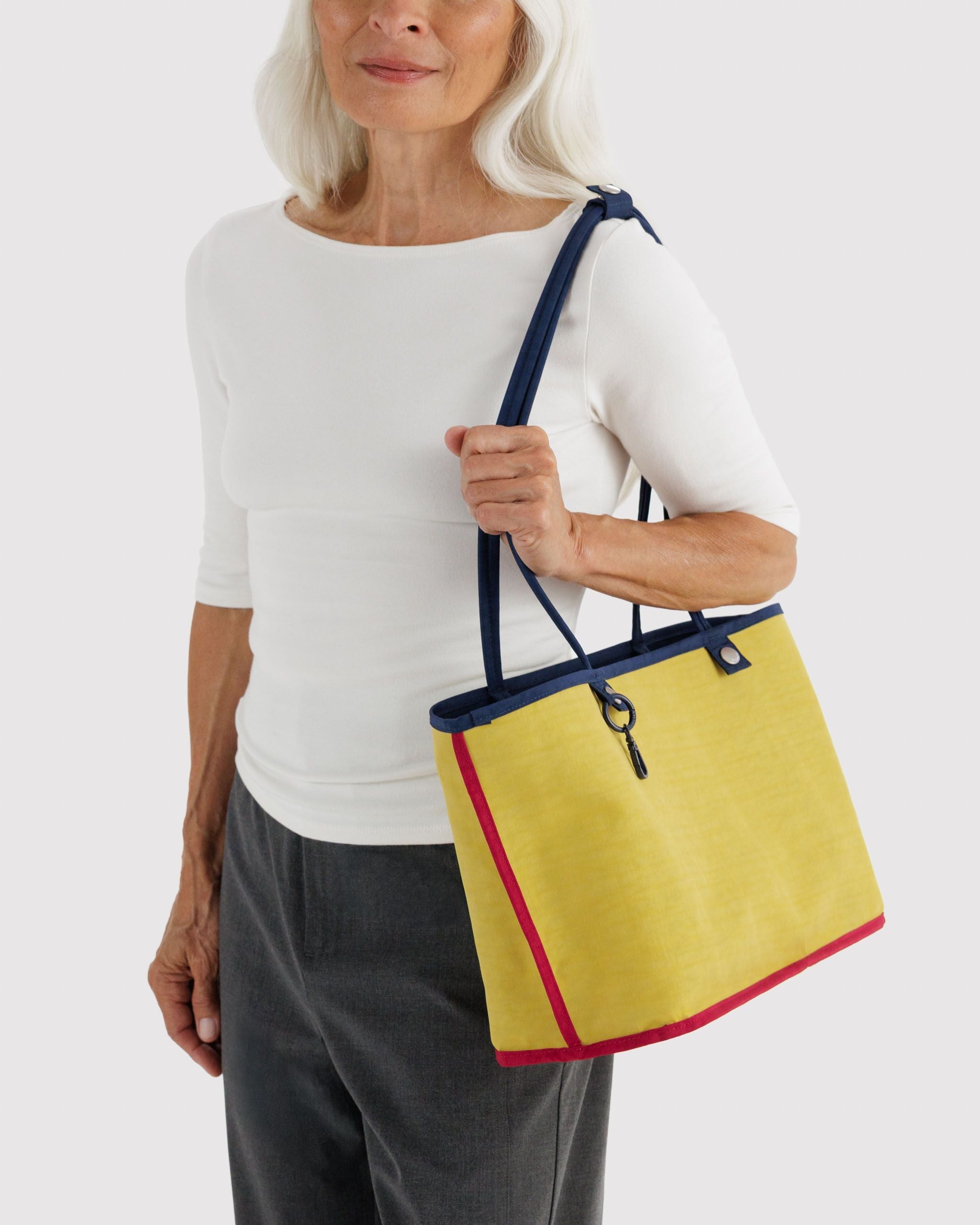 Flexible Daily Tote - Medium Nylon Reversible Tote in Navy Mix
