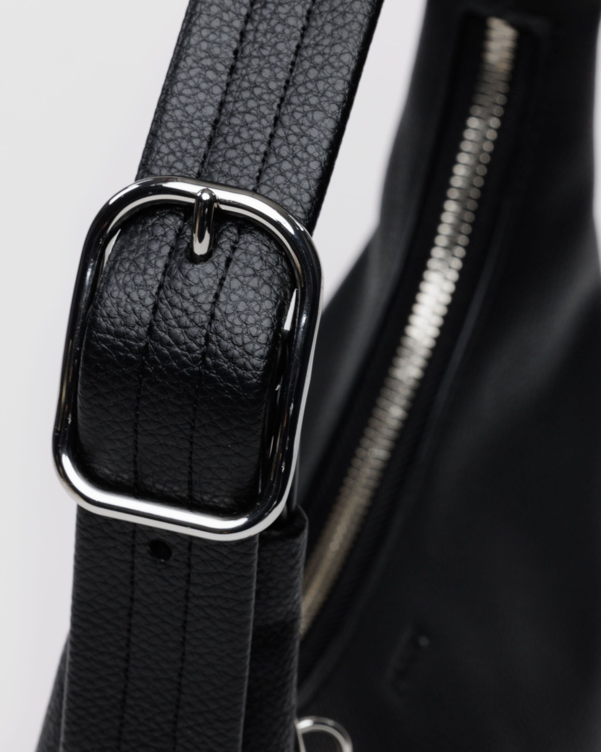 Easy Day to Night Carry - Mini Recycled Leather Shoulder Bag in Black