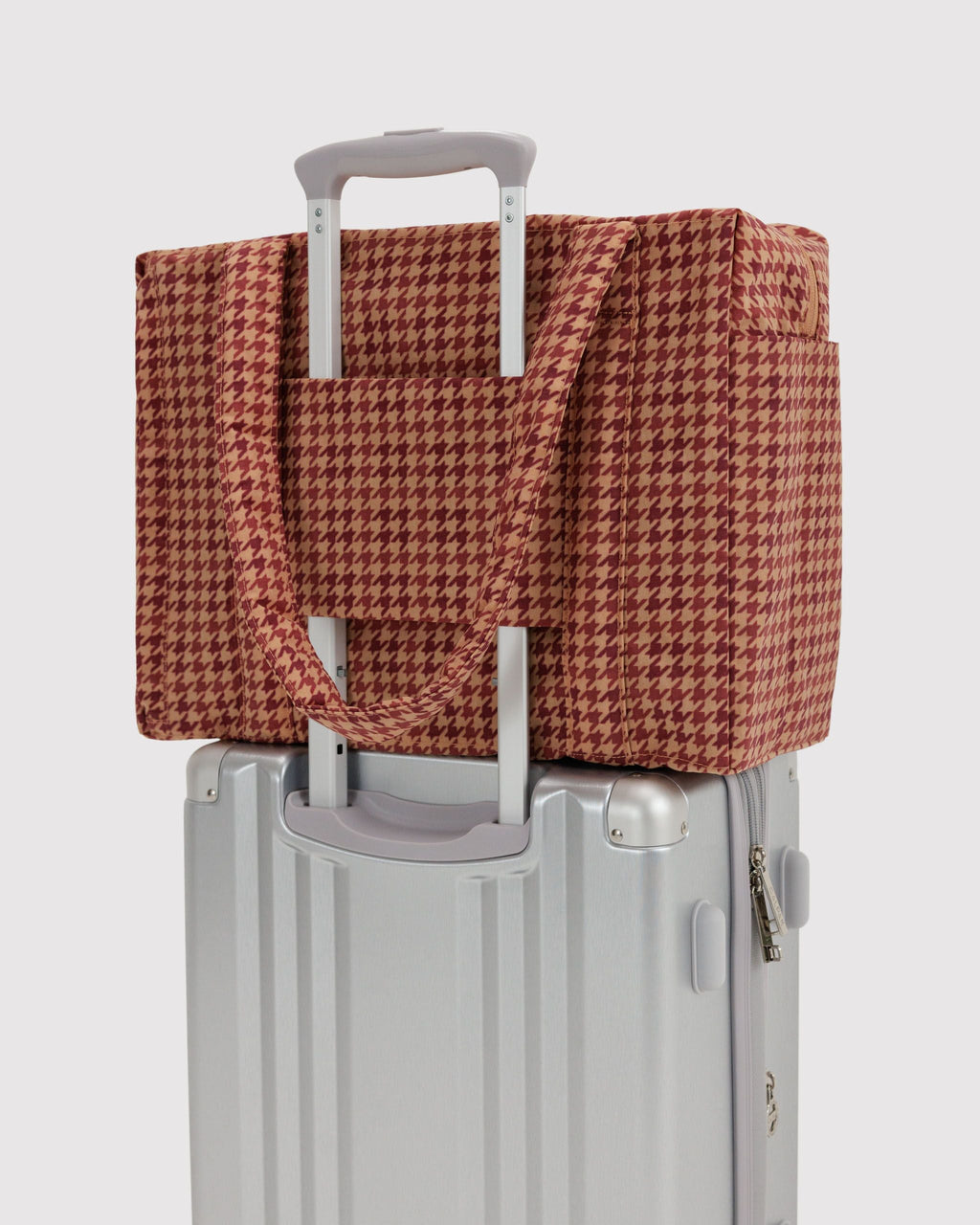 Lightweight Trip Companion - Small Cloud Carry-On in Tan Houndstooth
