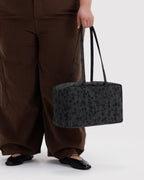 Medium Nylon Bowler Bag in Charcoal Ditsy Floral - Easy Style