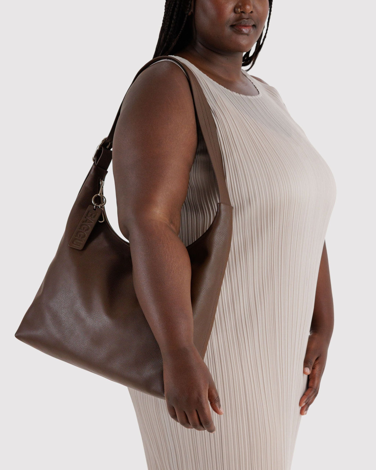 Easy Day to Night Carry - Recycled Leather Shoulder Bag in Brown
