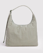 Nylon Shoulder Bag - Sage Stripe