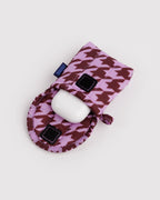 Padded Everyday Protection - Puffy Earbuds Case in Pink Houndstooth