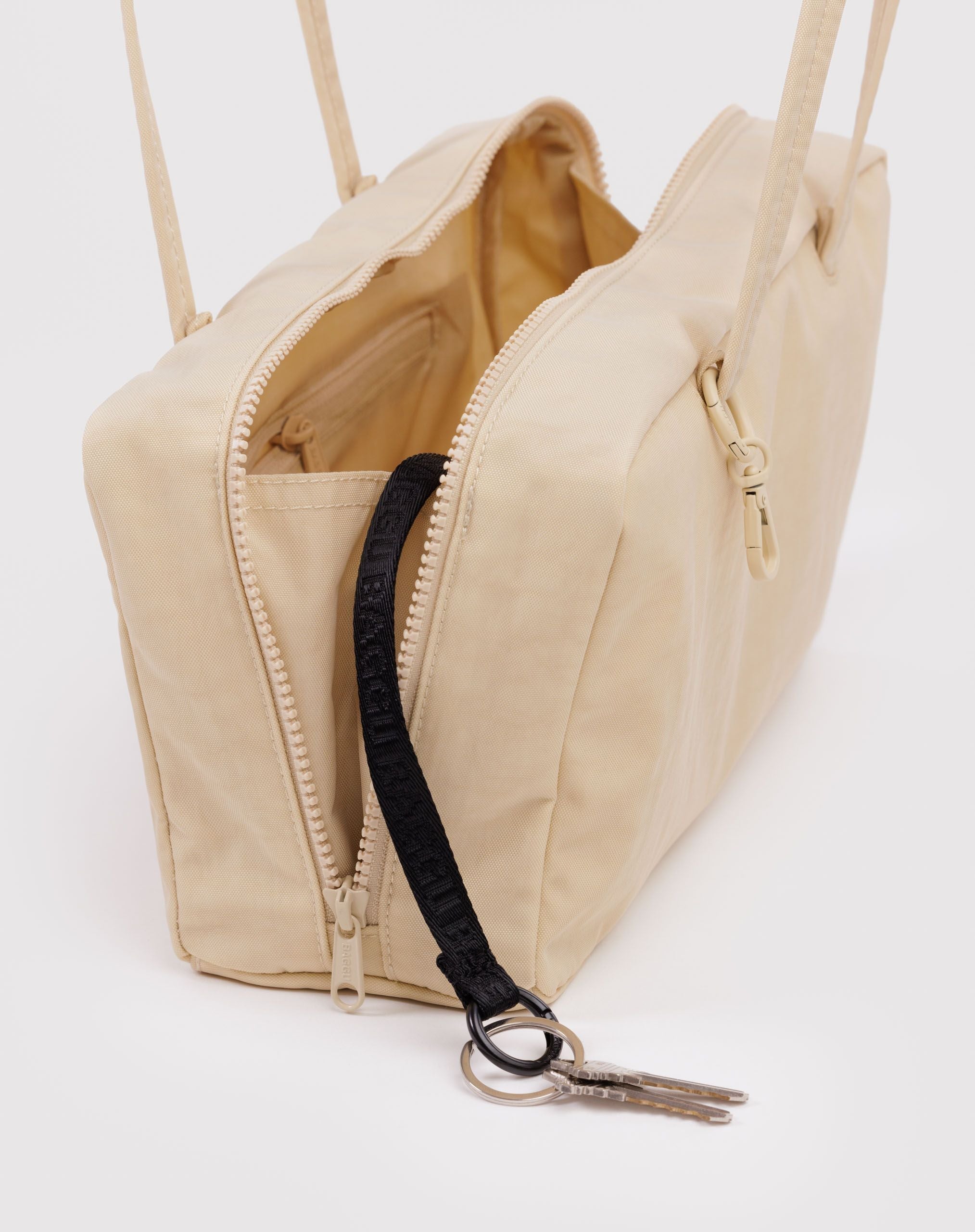 Easy Day to Night Carry - Nylon Bowler Bag in Custard