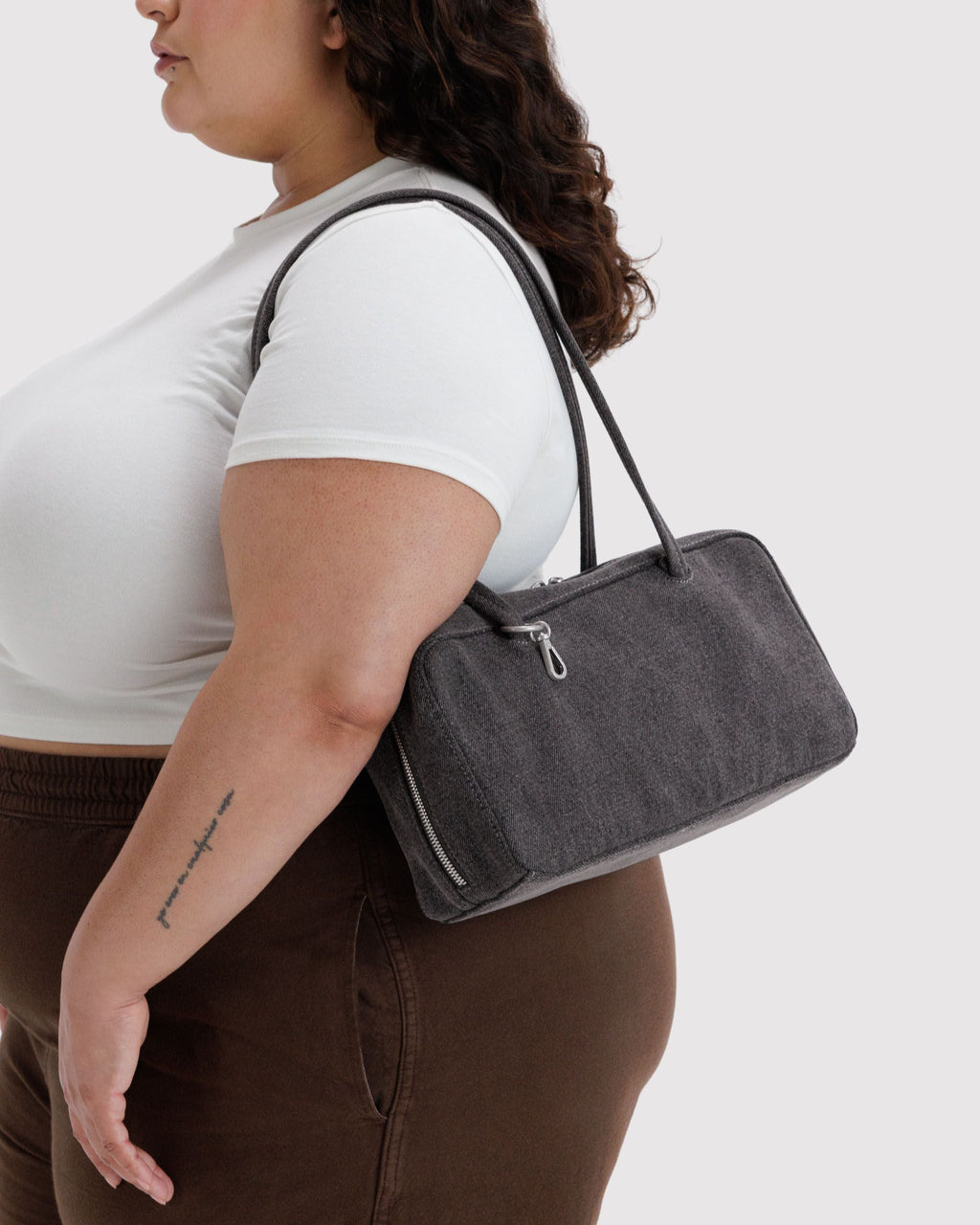 Easy Day to Night Carry - Denim Bowler Bag in Washed Black Denim