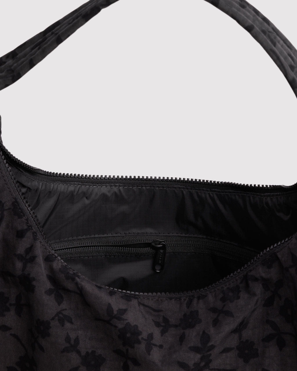 Easy Day to Night Carry - Nylon Shoulder Bag in Charcoal Ditsy Floral