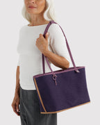 Flexible Daily Tote - Medium Nylon Reversible Tote in Wild Plum Mix