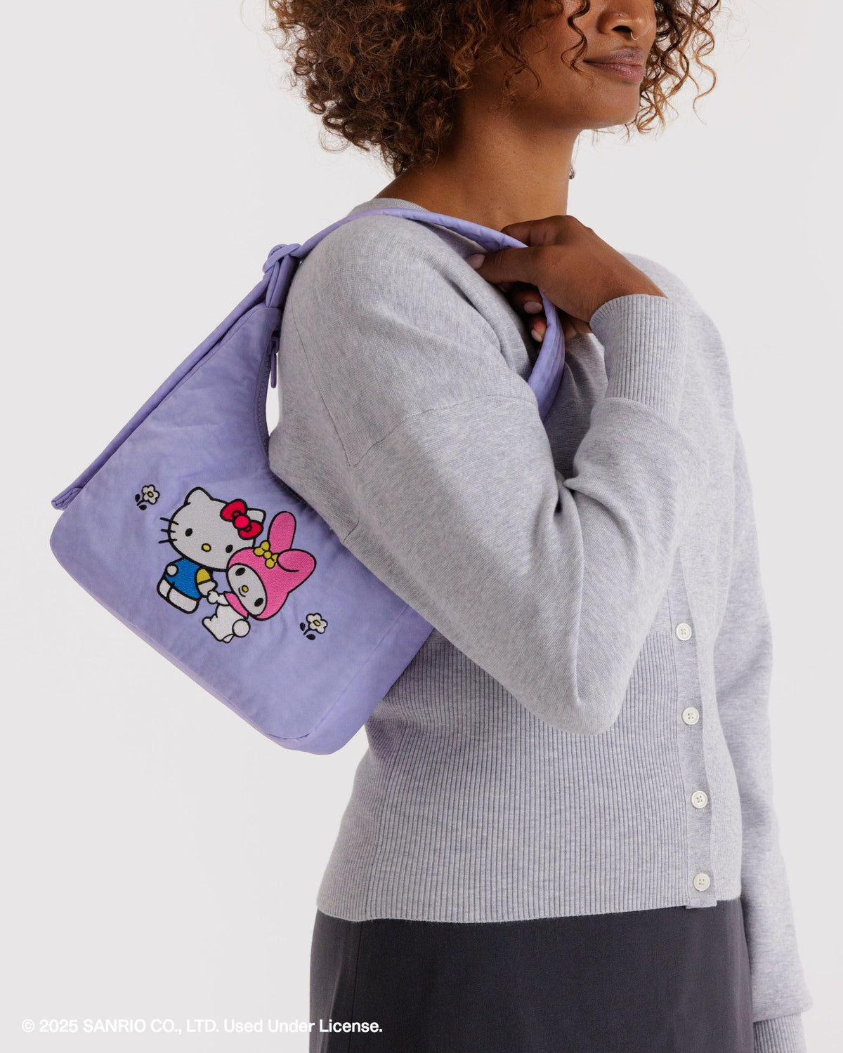 Mini Nylon Shoulder Bag - Sale in Embroidered Hello Kitty - Easy Style