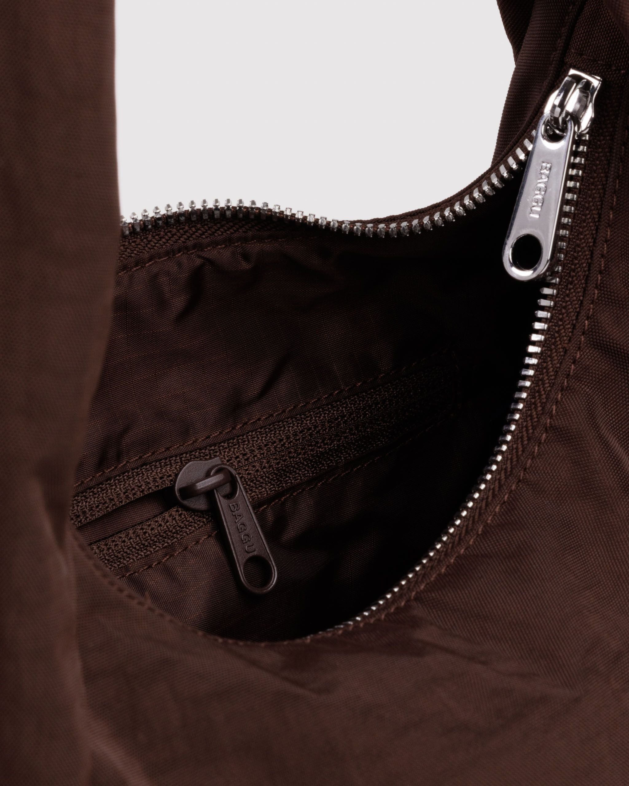 Easy Day to Night Carry - Small Nylon Meringue Bag in Coffee
