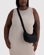Easy Day to Night Carry - Small Nylon Crescent Bag in Black