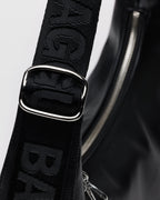 Medium Recycled Leather Crescent Bag in Black - Easy Style