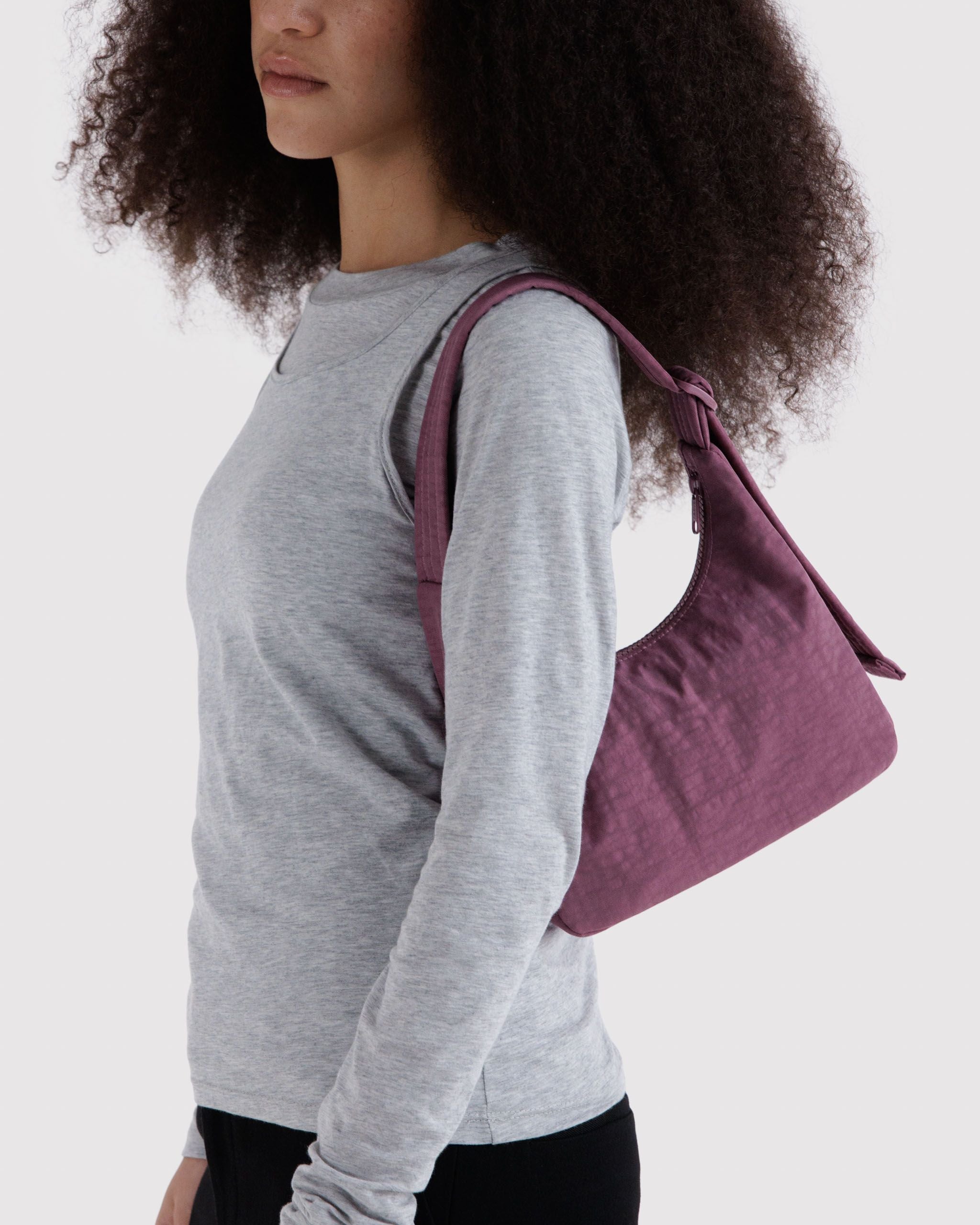 Easy Day to Night Carry - Mini Nylon Shoulder Bag in Wild Plum