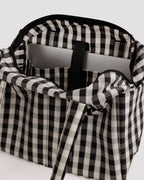 Flexible Daily Tote - Everyday Cloud Bag in Black and Cream Gingham
