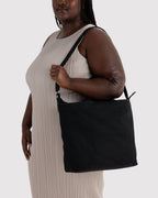 Flexible Daily Tote - Horizontal Zip Duck Bag in Black