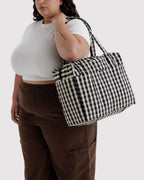 Small Cloud Carry-On in Black and Cream Gingham - Easy Style