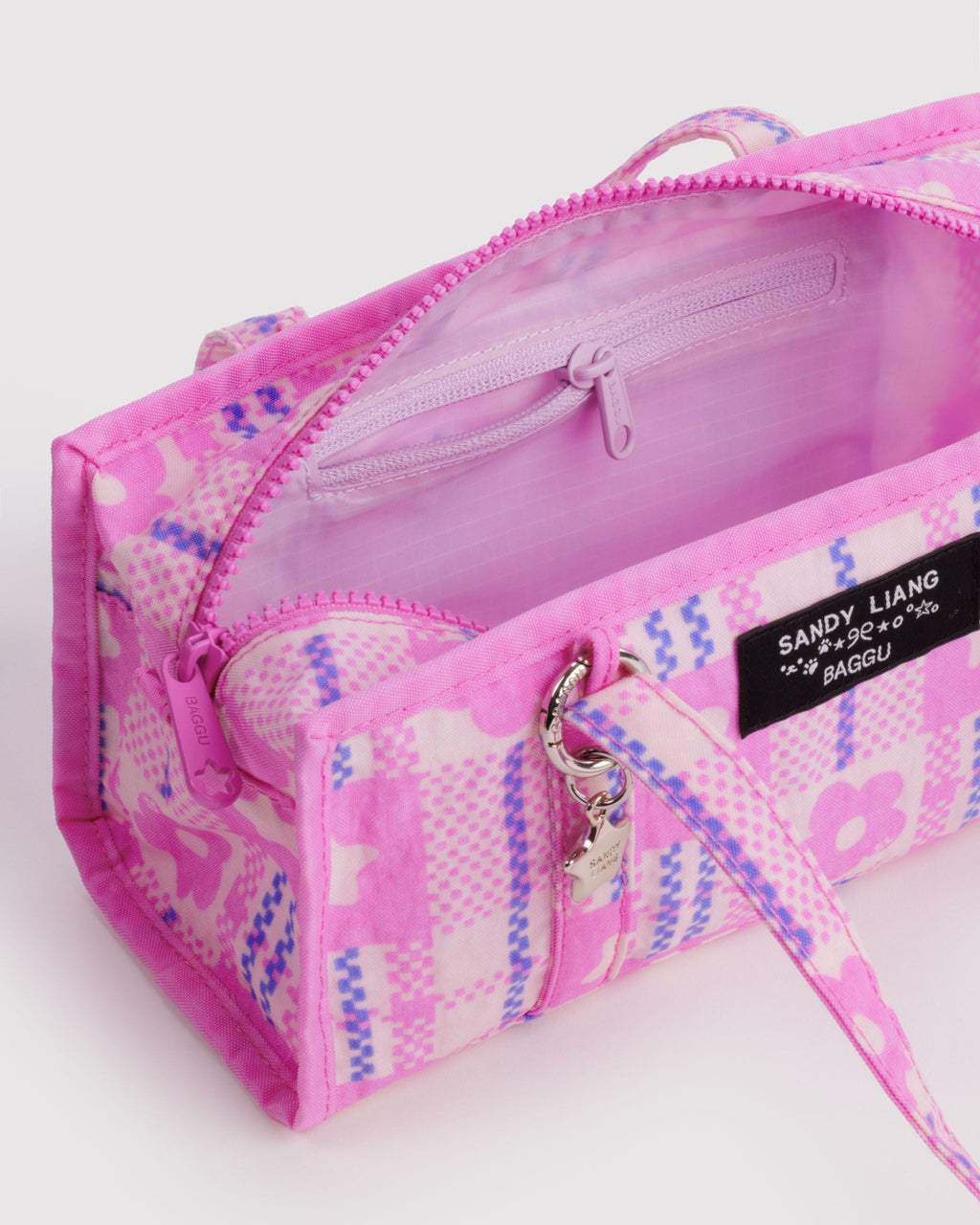 Mini Nylon Market Bag in Market Plaid Pink - Easy Style
