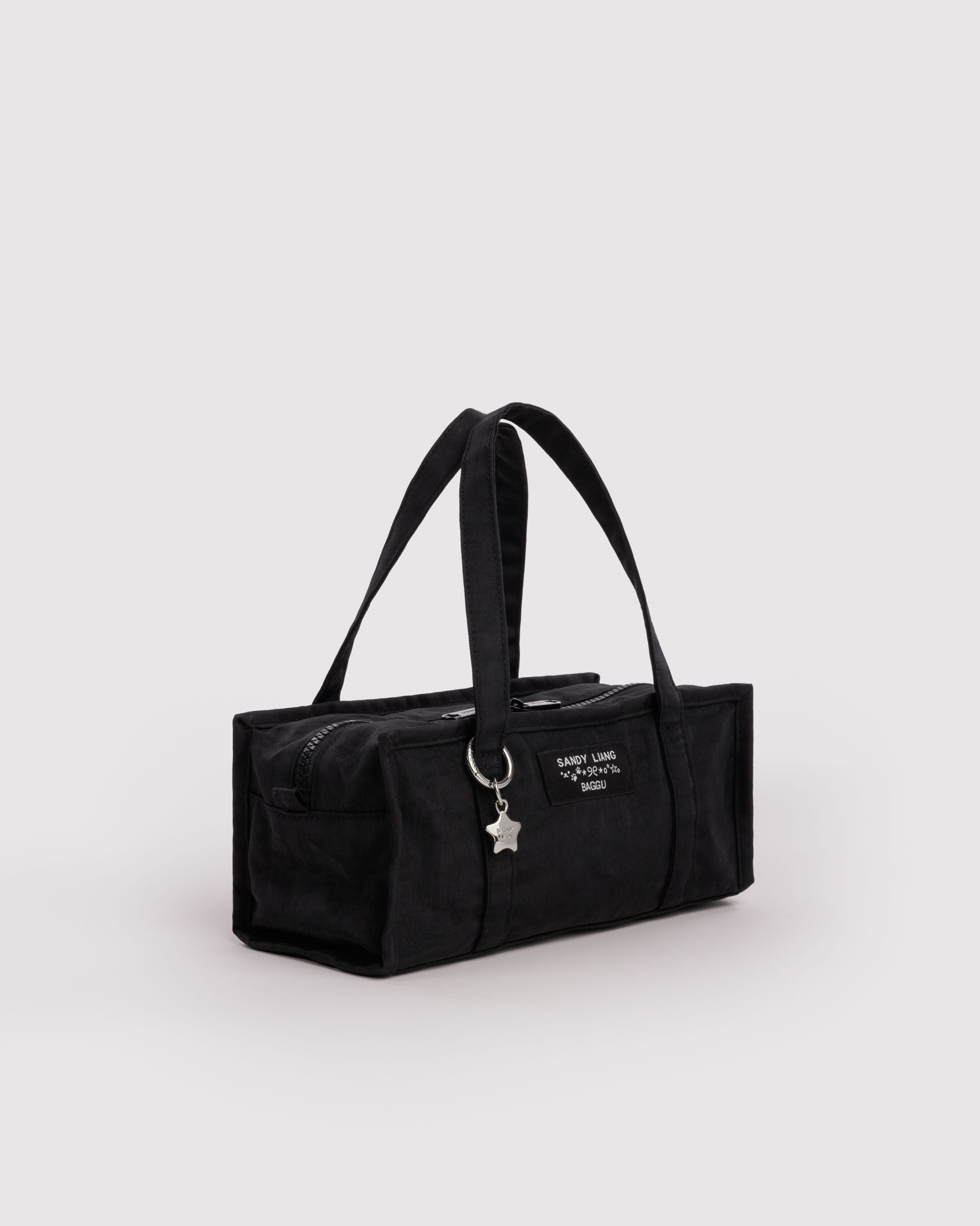 Lightweight Reusable Essential - Mini Nylon Market Bag in Black