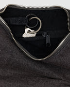 Small Denim Crescent Bag in Washed Black Denim - Easy Style