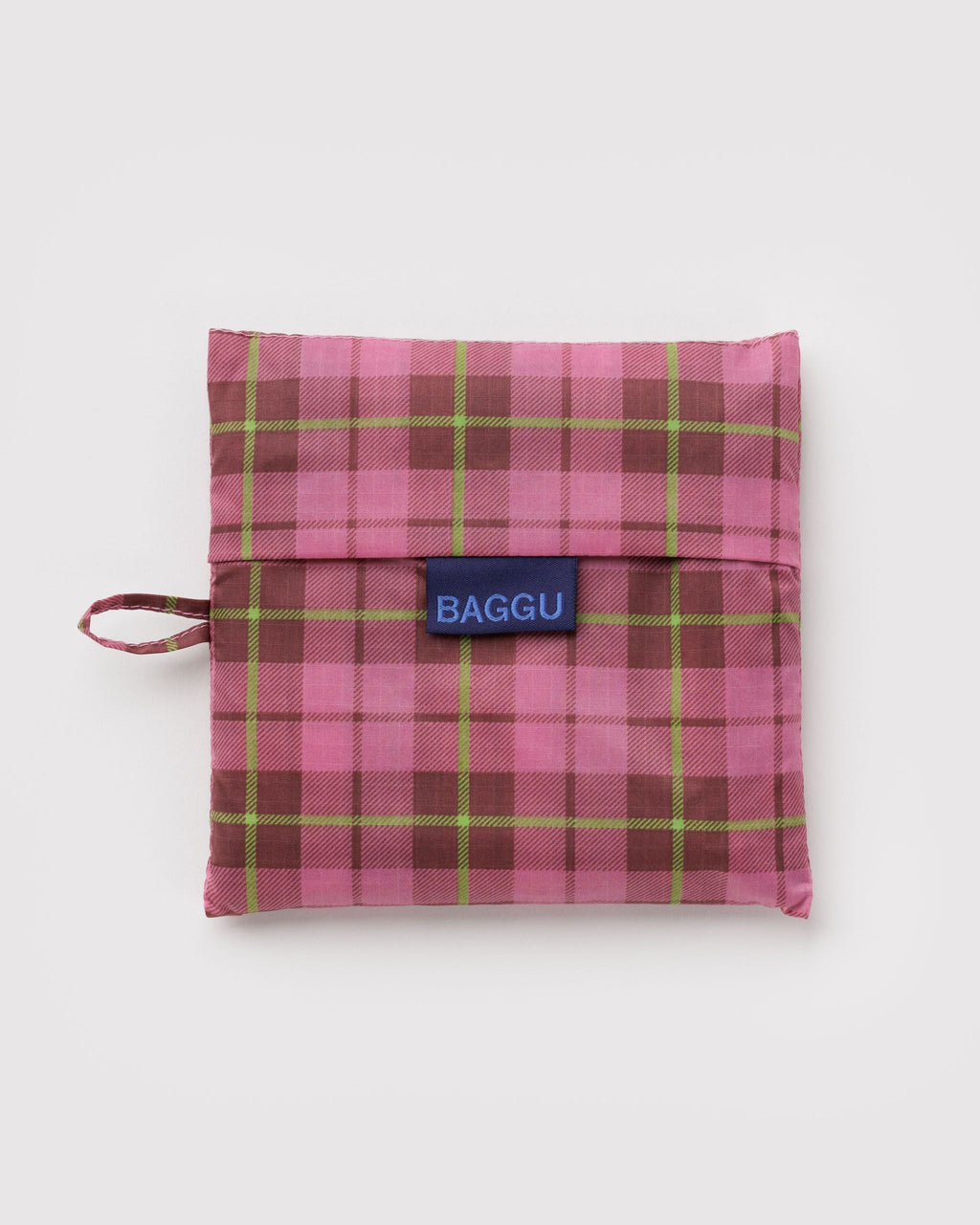 Lightweight Reusable Essential - Big Baggu in Azalea Pink Tartan