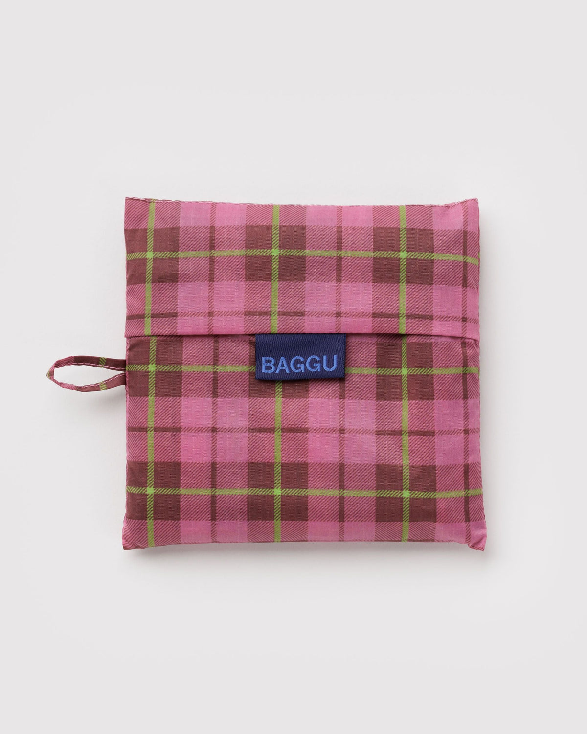 Lightweight Reusable Essential - Big Baggu in Azalea Pink Tartan
