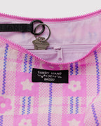 Medium Nylon Crescent Bag in Market Plaid Pink - Easy Style