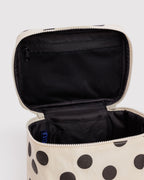 Large Cosmetic Case in Cream and Black Polka Dot - Easy Style