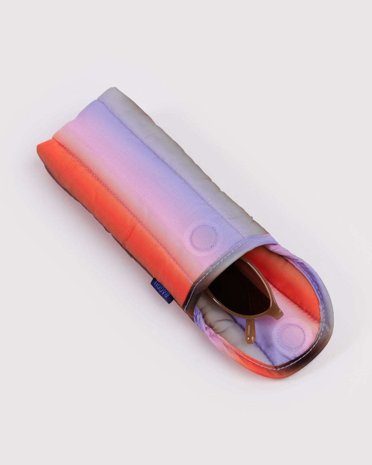 Puffy Glasses Sleeve in Gradient Stripe Poppy and Lilac - Easy Style