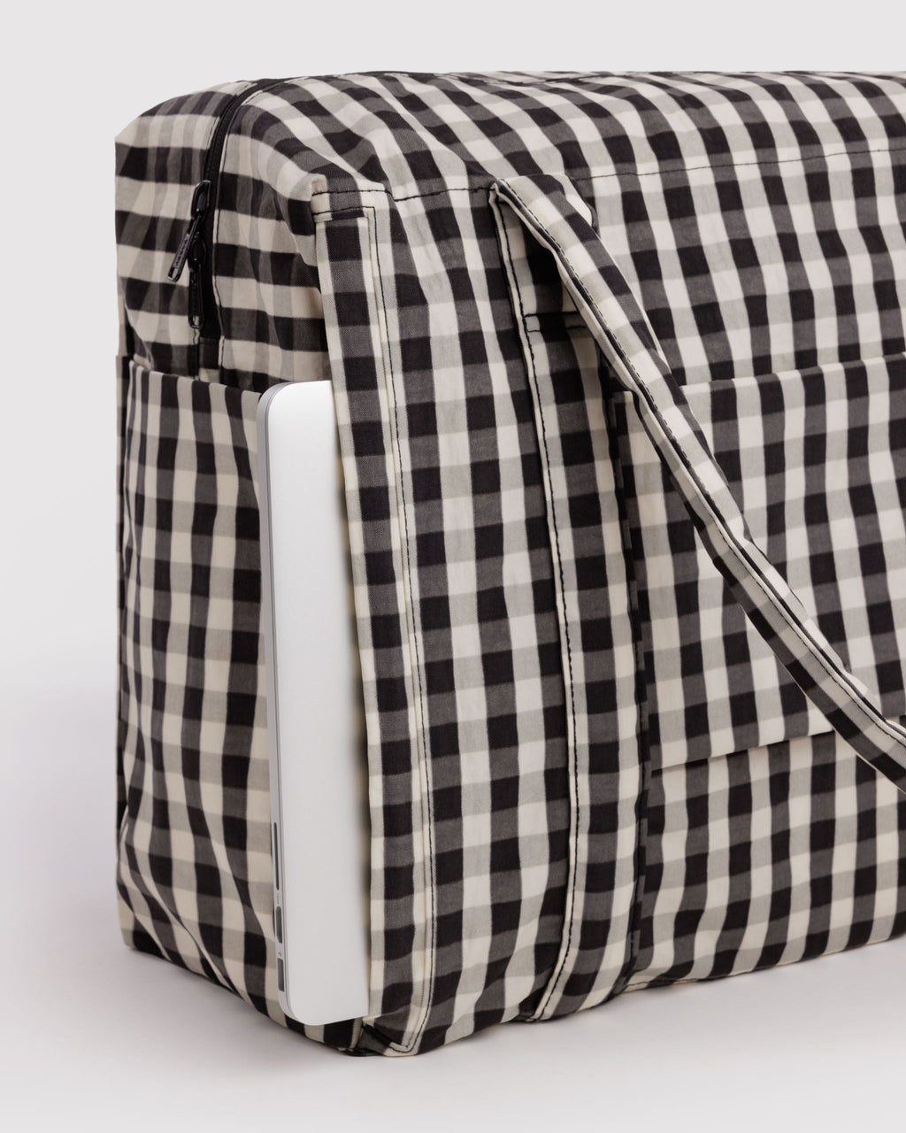 Lightweight Trip Companion - Cloud Carry-On in Black and Cream Gingham