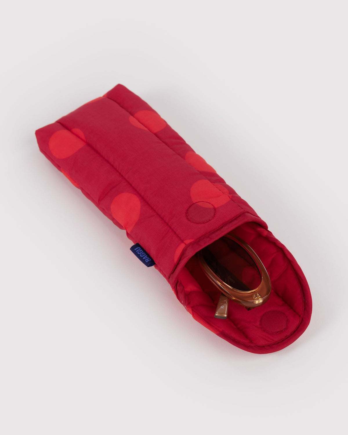 Padded Everyday Protection - Puffy Glasses Sleeve in Red Polka Dot