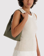 Easy Day to Night Carry - Mini Recycled Leather Shoulder Bag in Loden